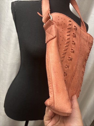 ANABAGLISH Women Bohemian Boho Core Stitched Leather Salmon Crossbody Bag - Picture 3 of 12