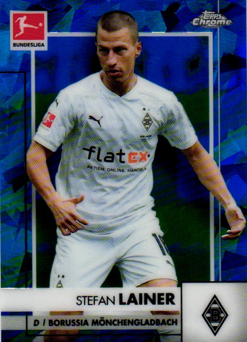 2020-21 Topps Chrome Bundesliga Sapphire Edition Stefan Lainer #78 Rookie RC - Image 2 of 3
