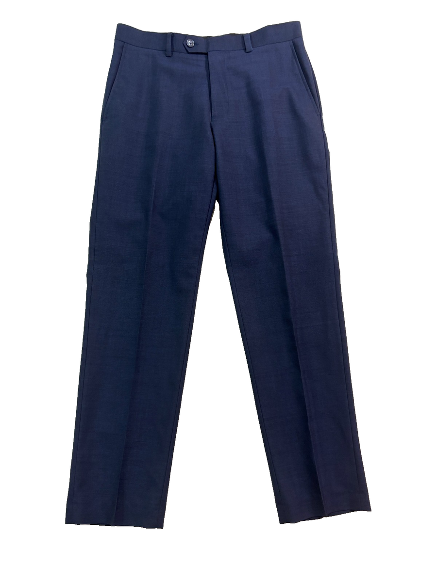 navy blue slim fit dress pants Kenneth Cole Reaction Men's Slim Fit Solid Performance Dress Pant main image 1