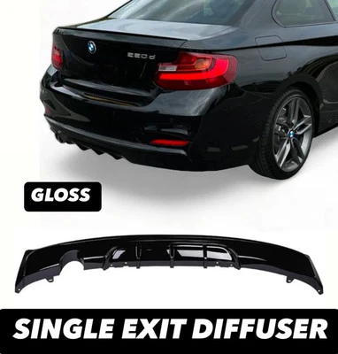 STM BMW 2 SERIES F22 F23 DIFFUSER GLOSS MP STYLE REAR BUMPER LIP SINGLE EXIT 14-21