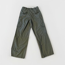 Boys Green Cotton Cargo Pants with Elastic Waist and Pockets