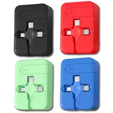 4 Pcs 3 in 1 Retractable Multi Chargers Cable 3.28FT with USB C/Micro USB/I...