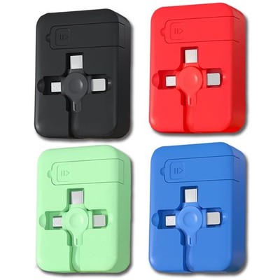 4 Pcs 3 in 1 Retractable Multi Chargers Cable (3.28FT) with USB C/Micro USB/I...