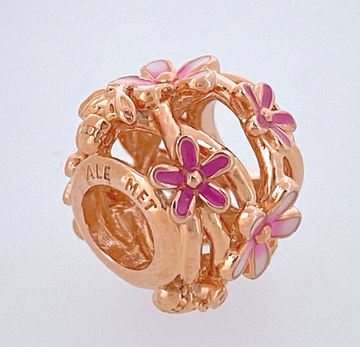 New 100% Authentic PANDORA Rose Gold Pink Openwork Daisy Flower Charm  788772C01