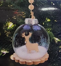 DIY Snow Globe Ornament Wood Reindeer Bristle Tree Winter Wonderland