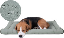 36" Gray Oxford Ripstop Dog Bed for Metal Crates, Waterproof  Easy Clean