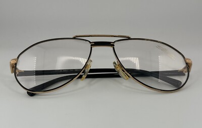 Vintage Silhouette Eyeglass M 7091 Eyewear Gold Black Austria 