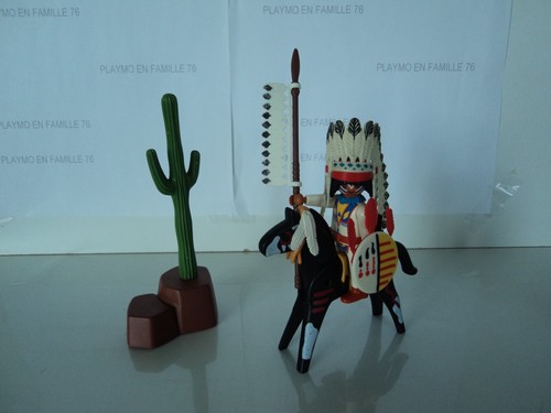PLAYMOBIL Indien Chef Guerrier - Set Vintage 3251 De 1976 - Jauni Mais Authentique