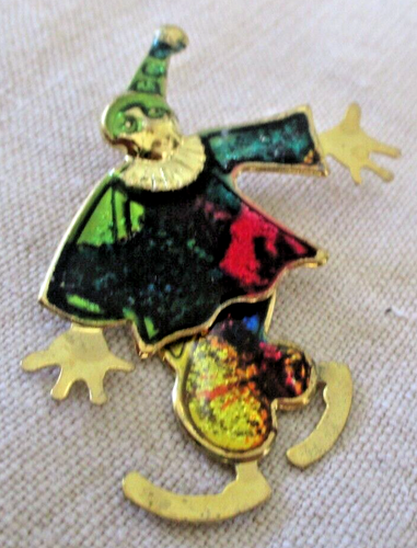 Broche ancienne cabochon émail et strass bleu - Jeronine Vintage