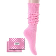 Slouch Gifts for Women - Slouchy Scrunch Scrunchy Socks Pink Long Tube Socks