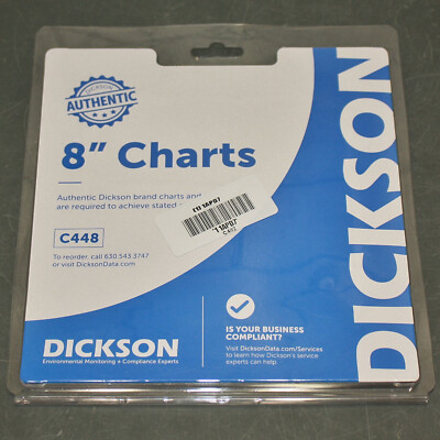 (60) Dickson 8'' Circular Paper Charts C448, 7 Day, Temperature C & F