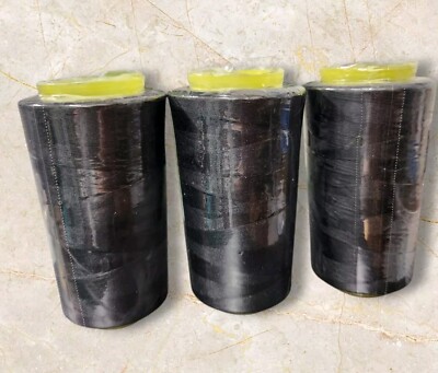 3 Spools Black High Quality Serger Sewing Thread Cones T27 S/2 6000 YARDS Sealed