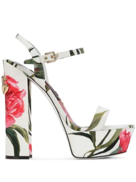 women Dolce & Gabbana floral-print platform sandals Size 38