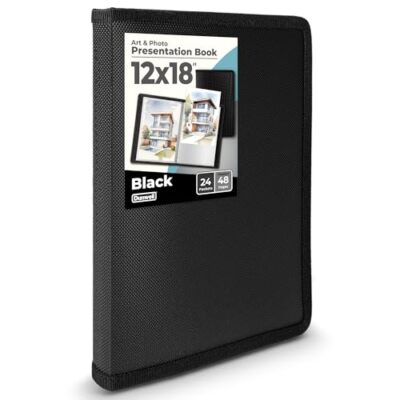 Dunwell 12x18 Art Portfolio Binder - (Black) Large Portfolio Folder for Artwo...