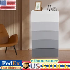 Freestanding Gradual Gray 5-tier Dresser Storage Dresser for Bedroom with Wheels