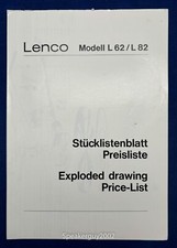 Original Lenco Turntable Exploded Drawing - L62 L82