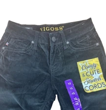 Vigoss GIRLS Velour Stretch Pants Skinny Jagger Skinny(BLACK 10)NWOTD