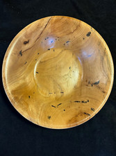 Studio Crafted Hand Turned Pecan Wood 8.5 in. Bowl Signed R. Golden 2022