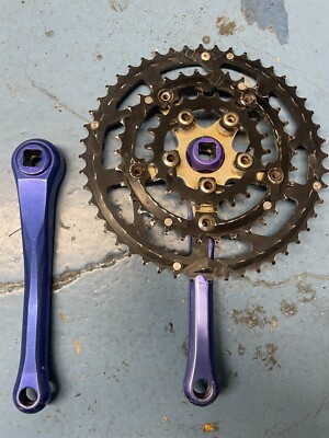 Cook Bros Racing MTB crankset 5-bolt 175mm length 110/58 bcd Blue