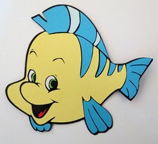 Little Mermaid Flounder Paper Cardstock Die Cut Scrapbook Embellishement