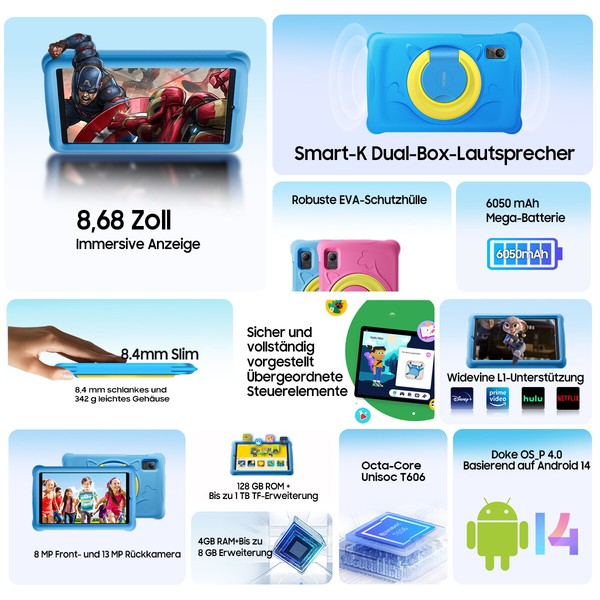 Blackview OSCAL Pad 5 Kids 4G Tablet PC 12GB128GB 868 Android 14 6050mAh - image 2