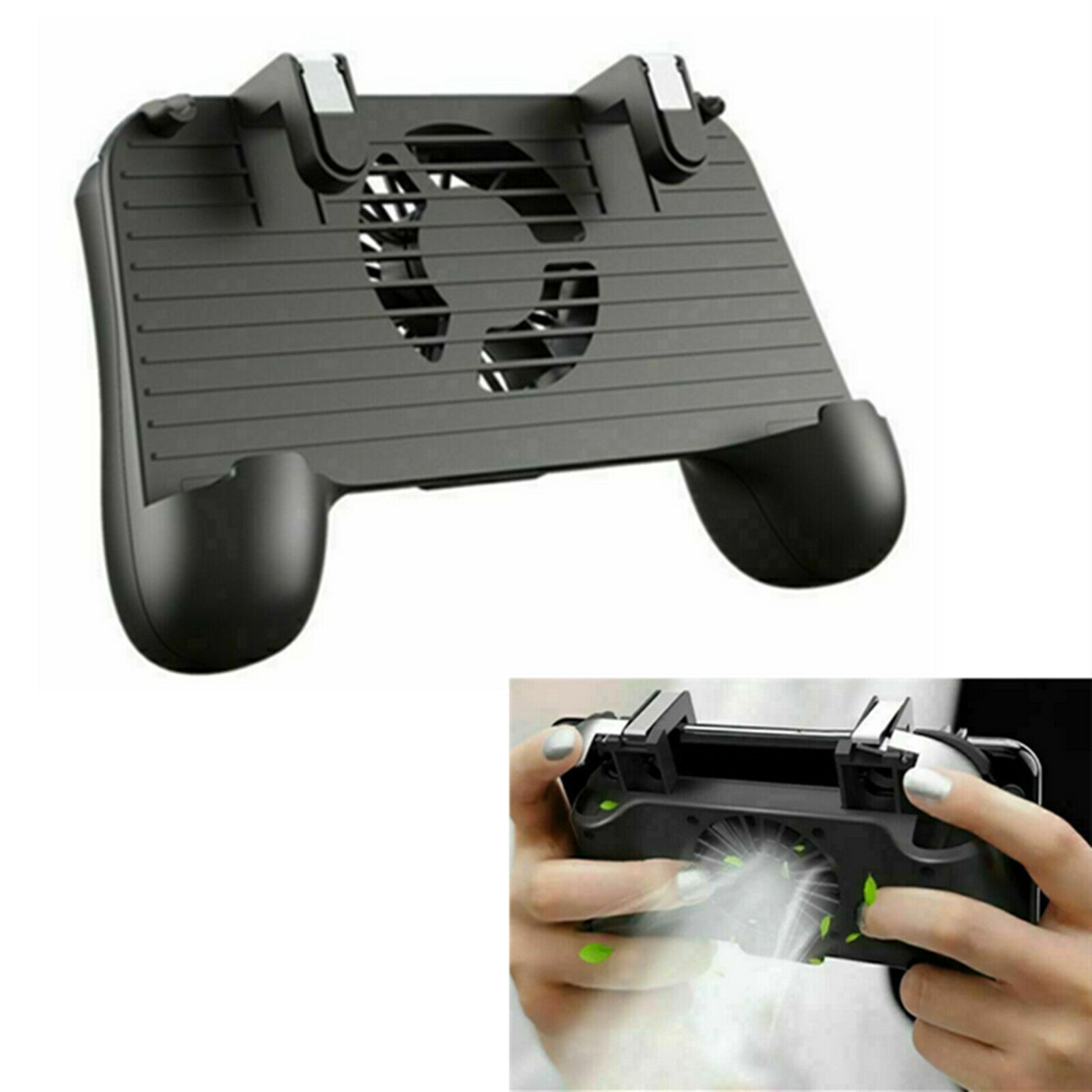 For PUBG Gamepad Controller Handle Grip Phone Holder Black Cooling Fan Cooler