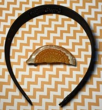 Orange Slice Hair Barrette With Headband, MiaChavi Geekery