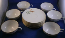 Set of 6 KPM Berlin Porcelain Urbino Cup & Saucer Porzellan Tasse German Germany