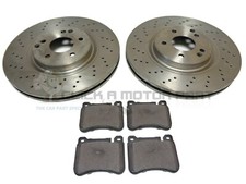 Mercedes C Class C200 C220 CDi 01-07 Front 2 Drilled Brake Discs & Pads (330mm)