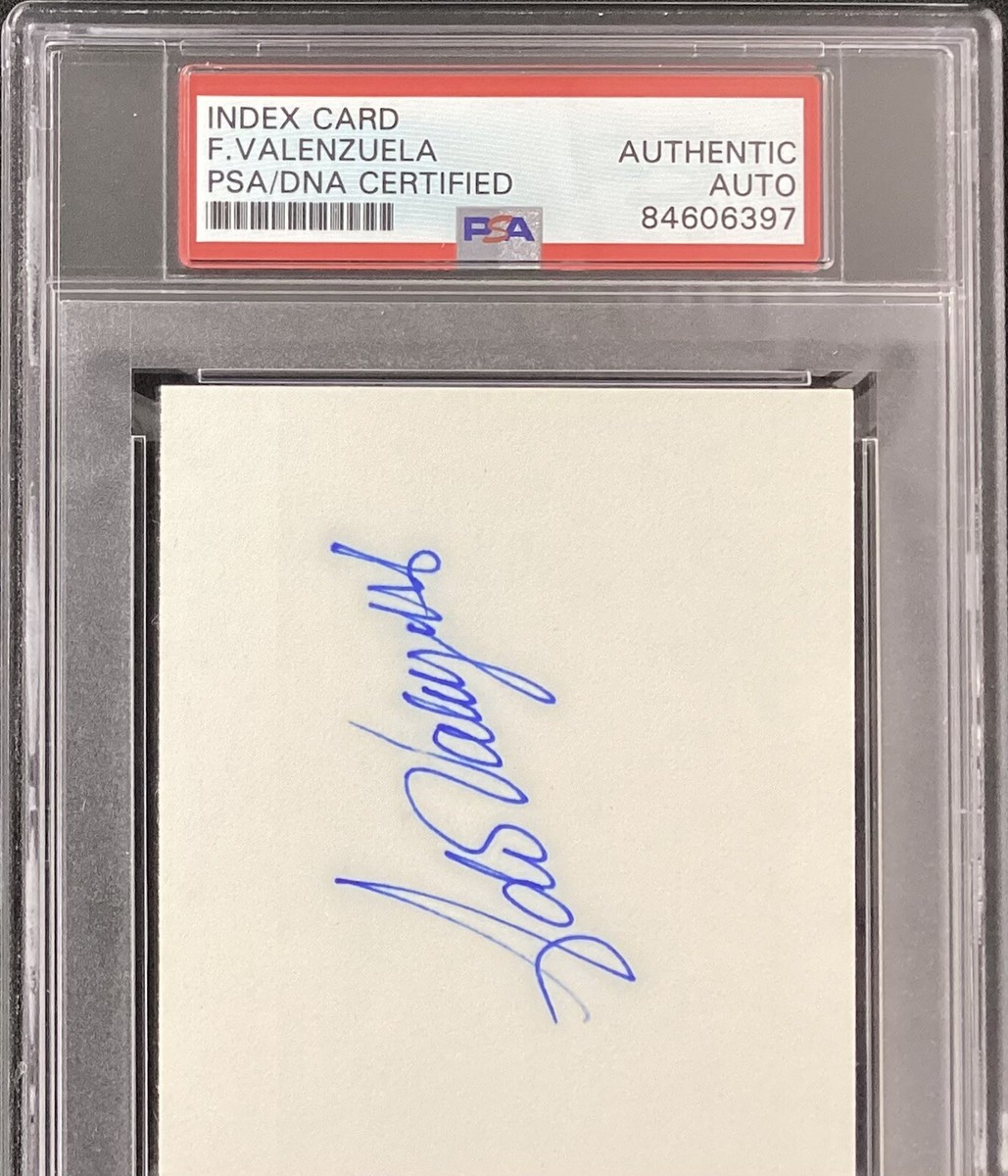 Fernando Valenzuela Signed Index Card Baseball LA Dodgers
