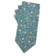 Men Skinny Tie Cotton Floral Tie 2.76'' Slim Necktie for Wedding Groomsmen Ne...