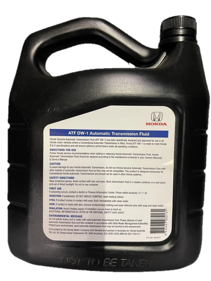 Genuine Honda ATF DW-1 Auto Transmission Fluid 08266LUB004  ATF-DW1 4LITRE *FREE - image 2 of 3