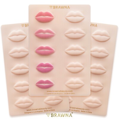 BRAWNA 3D Lip Tattoo Practice Skin - Lip Blushing - PMU & Microblading Supplies
