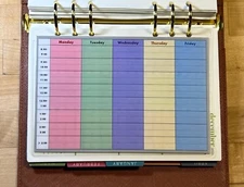 School Weekly Schedule M-F Dashboard for use with ErinCondren A5 Ring Agenda-