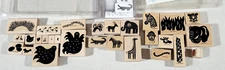 Stampin’ Up! Wooden/Rubber Stamps - 3 SETS "Safari" / "Wild Things" / "Rooster"