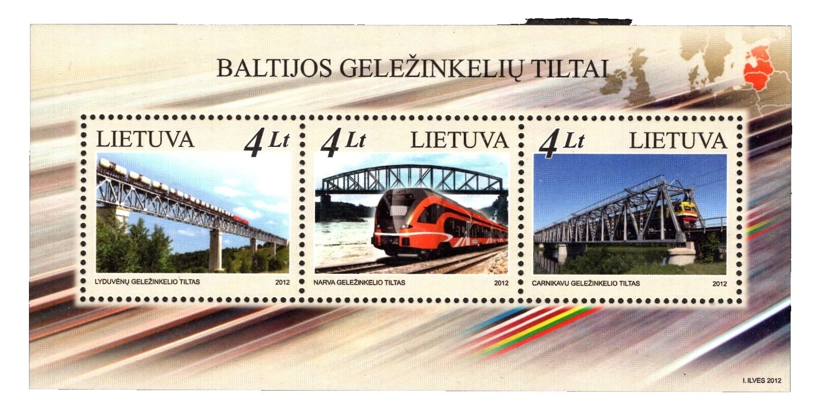 Trenes y ferrocarriles Sellos lituano