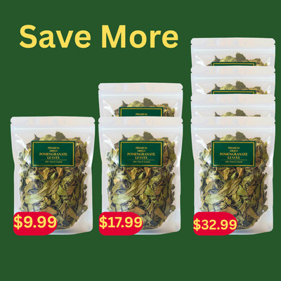 Dried Pomegranate Leaves 25g | Natural Fresh Ceylon Herbal Tea | 1, 2, 4 Pack