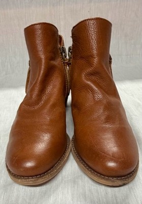Gianni Bini Women's Brown Leather Side-Zip Ankle Boots