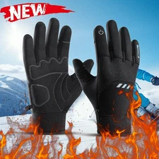 Men Winter Gloves Waterproof Touch Screen Fleece Thermal Windproof Mittens Women