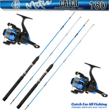 2 x 6ft Spinning Rods + Reels Fishing Set 2pc Rod Pike Perch Trout Star 20 Reels