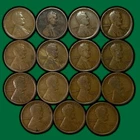 1916-S Lot of 15 Lincoln Wheat Cents Very Good VG Coins #34941