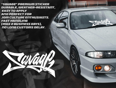 Savage Vinyl Aufkleber Sticker für Auto LKW Motorrad   JDM Windschutzscheibe Banner