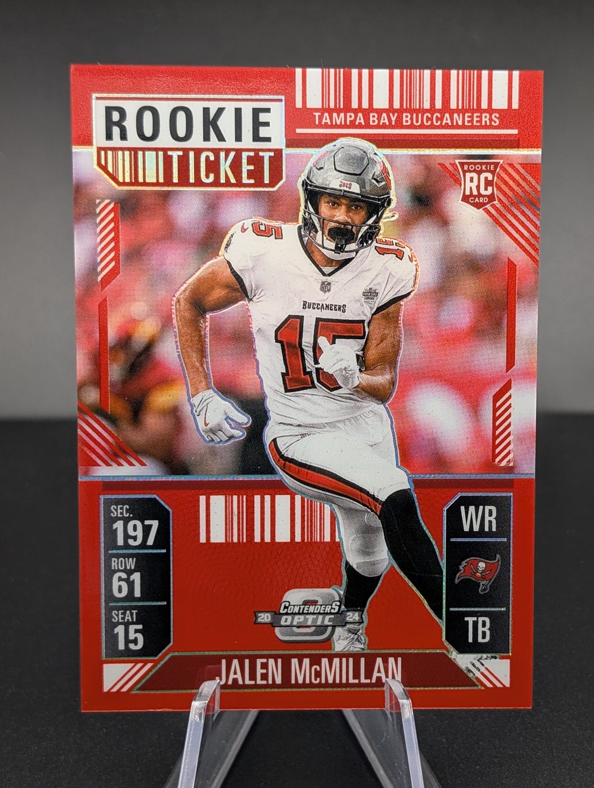 2024 PANINI CONTENDERS OPTIC ROOKIE JALEN MCMILLAN #72 RED /199 RC BUCCANEERS