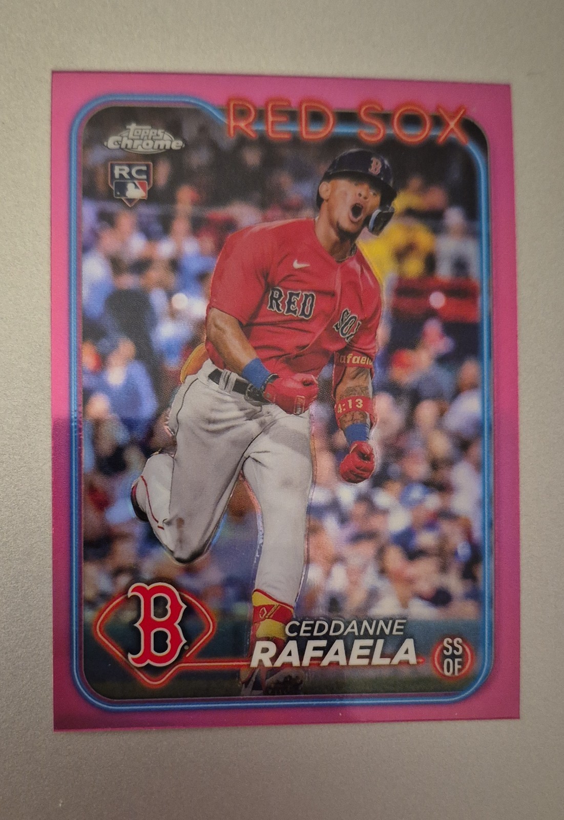 2024 Topps Chrome - Ceddanne Rafaela #118 Pink Refractor (RC)