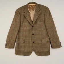 Brooks Brothers 3 Button Wool Houndstooth Sport Coat Sz 45 Blazer Made Italy