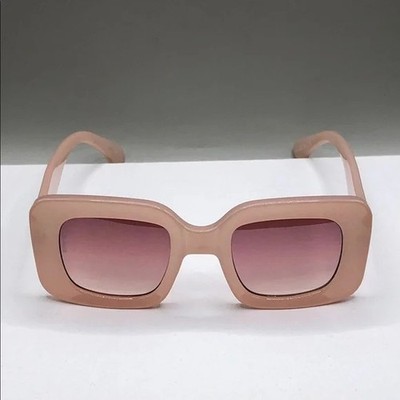 Otra Eyewear Bella Sunglasses Peach Blush Pink Gradient Lens Square Oversized.