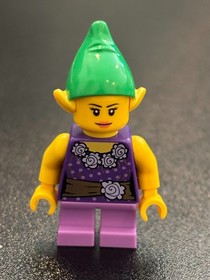 LEGO Minifigure Holiday Elf Female &ndash; hol085 Purple Outfit Green Hat