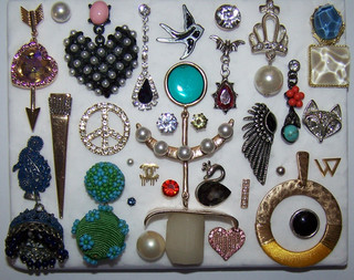 SINGLE Pierced Stud Earring Lot Vtg Mod Craft JewelryArt Acrylic Glass FauxPearl