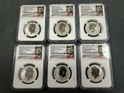 2014, 2018, 2019 Kennedy Half Dollar NGC PF70 Enhanced, Rev Proof Lot Of 6 Coins