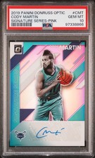 2019 PANINI DONRUSS OPTIC SIGNATURE SERIES PINK CODY MARTIN 23/25 PSA 10 AUTO